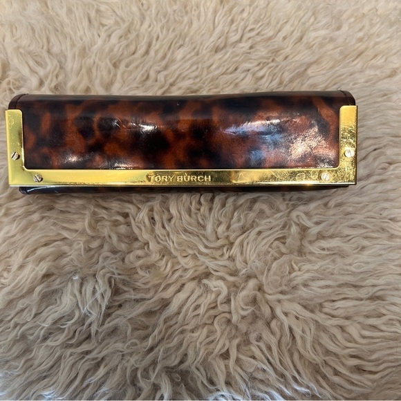 TORY BURCH Black Plastic Eye Glass Frames with animal print Case. - Picture 6 of 6